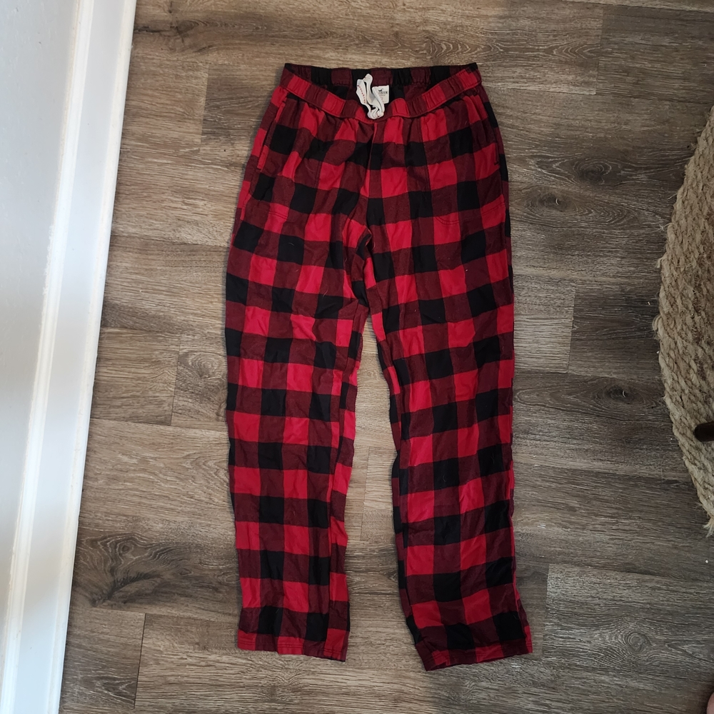 Hollister Kids Red and Black Check Pajama Bottoms